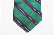 Augusta National Golf Club Green with Red/Navy/Gold Logo Silk Neck Tie - Used