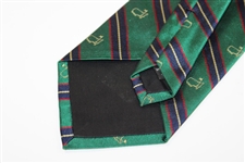Augusta National Golf Club Green with Red/Navy/Gold Logo Silk Neck Tie - Used