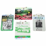 2001, 2002, 2005 & 2019 Masters Tournament SERIES Badges - All Tiger Masters Wins