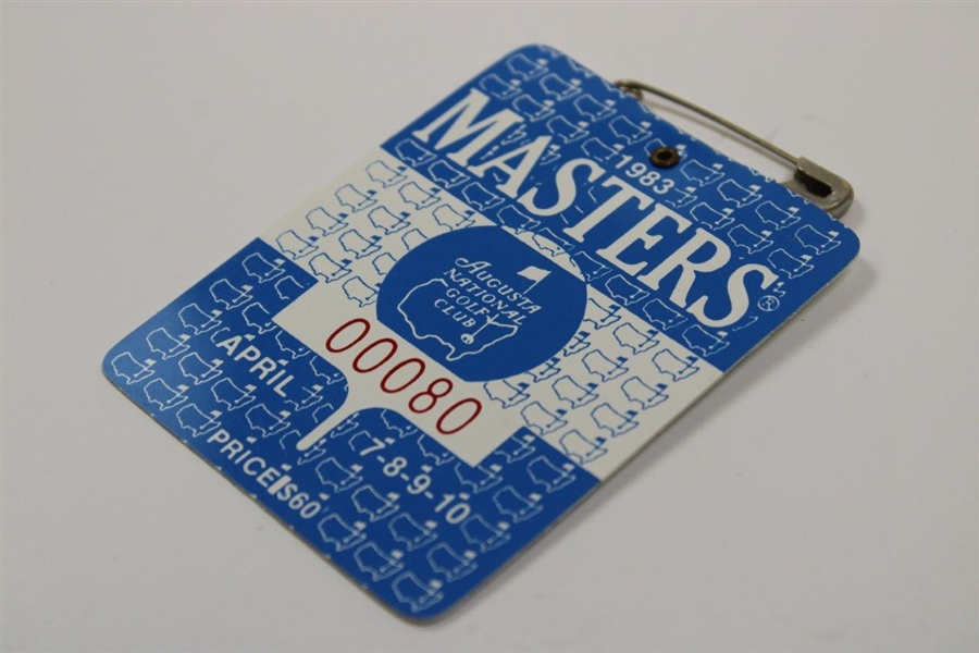 1983 Masters Tournament SERIES Low Number Badge #00080 - Seve Ballesteros Winner