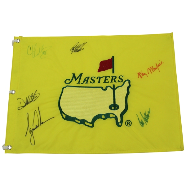 Tiger Woods & others Signed 1997 Masters Fully Embroidered Flag JSA ALOA