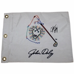 John Daly Signed John Daly Lion Logo White Flag JSA ALOA