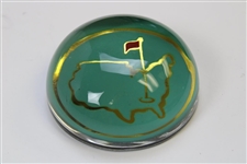 Augusta National GC Masters Logo Round Glass Top Paperweight in Original Box