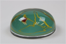 Augusta National GC Masters Logo Round Glass Top Paperweight in Original Box