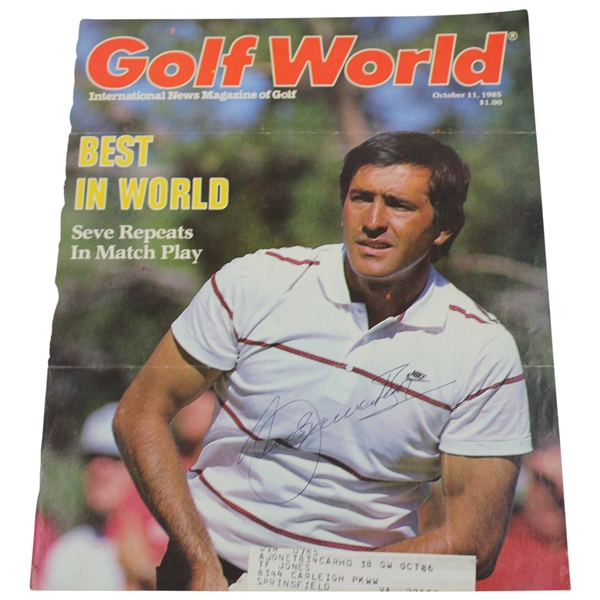 Seve Ballesteros signed 1985 GolfWorld Magazine Cover Only JSA ALOA