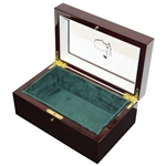 Augusta National GC Masters Logo Cherry Wood with Glass Keepsake Box