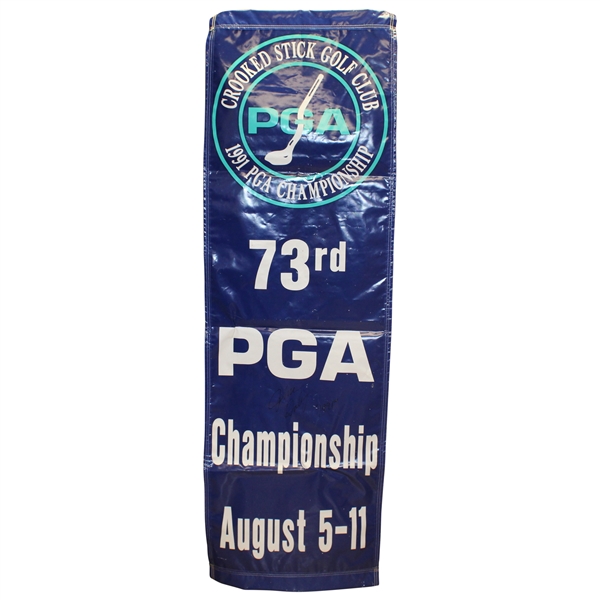 John Daly Signed Large 1991 PGA Championship at Winged Foot GC Blue Banner JSA ALOA