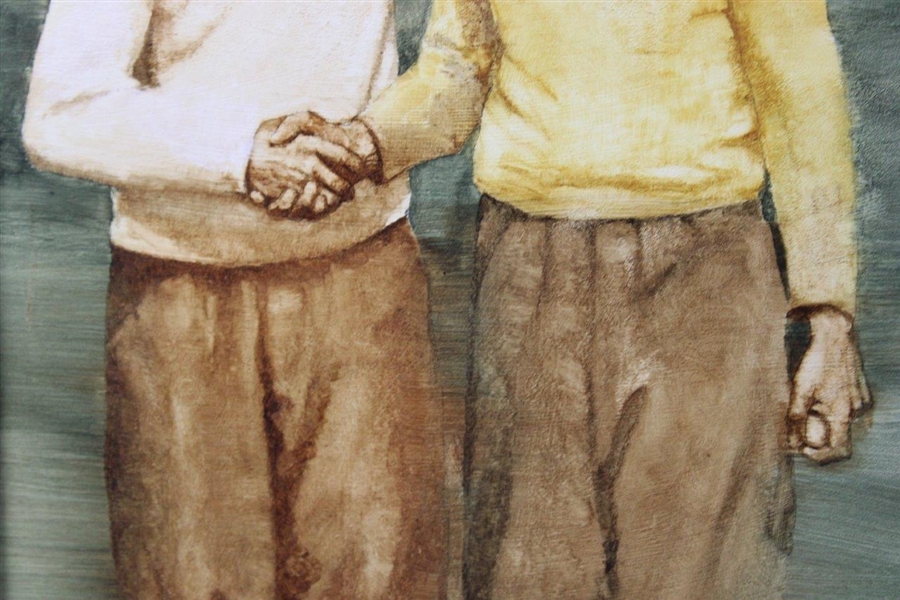 Original Oil on Panel 'Walter Hagen & Henry Cotton' Painting by Artist Robert Fletcher - Framed