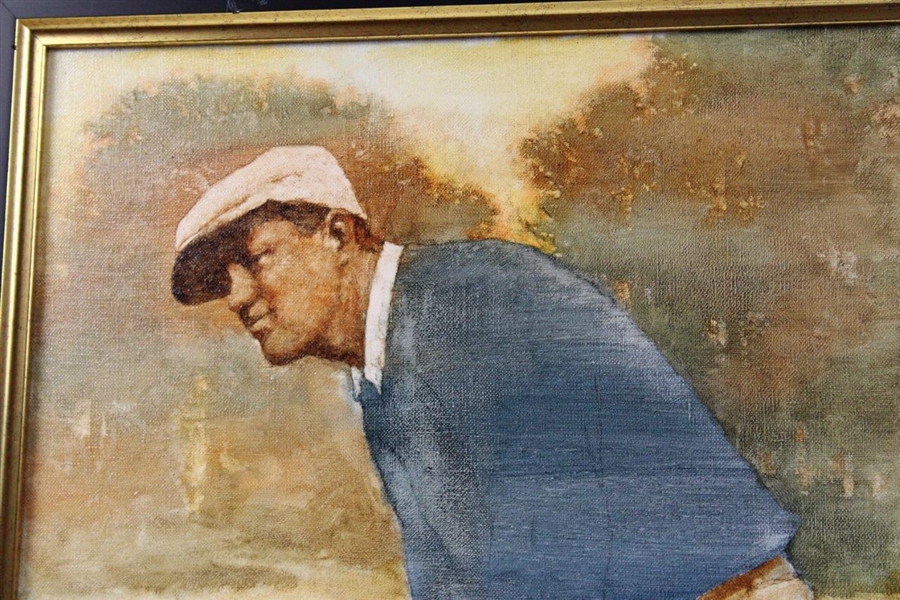 Original Oil on Linen 'Byron Nelson' Painting by Artist Robert Fletcher - Framed