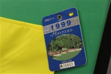 Masters Collage With Undated Flag, 1998 & 1999 Badges & 1994 Parking Permit - Framed