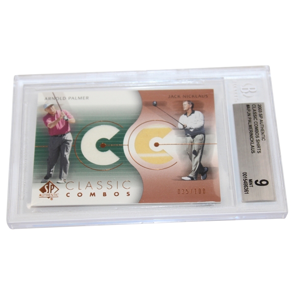 Arnold Palmer & Jack Nicklaus Classic Combos Patch Card Beckett Graded 9 #0015486361