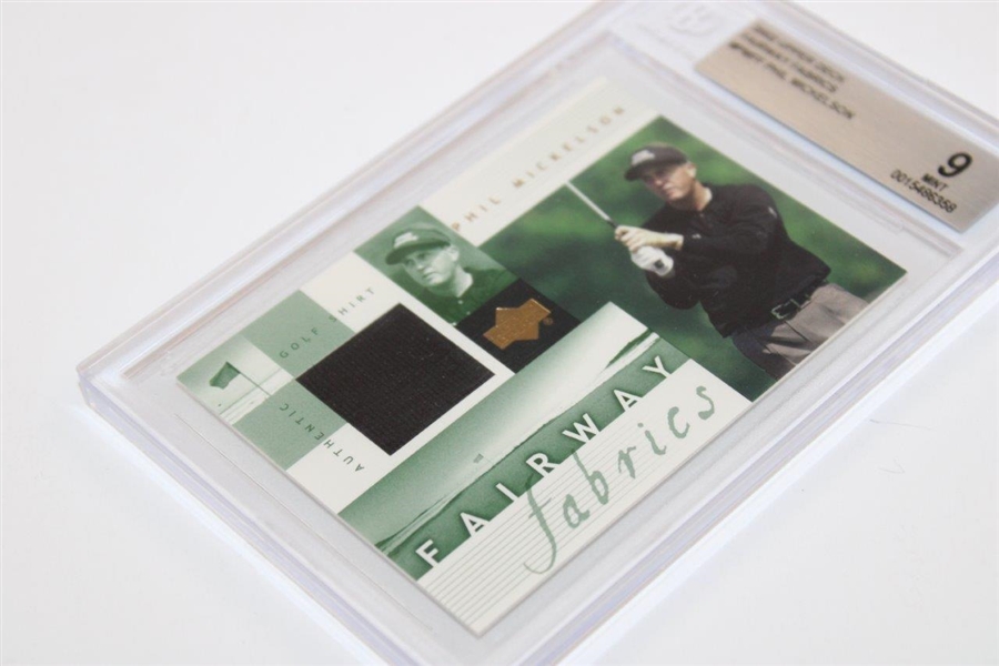 Phil Mickelson Fairway Fabrics Card Beckett Graded 9 #0015486358