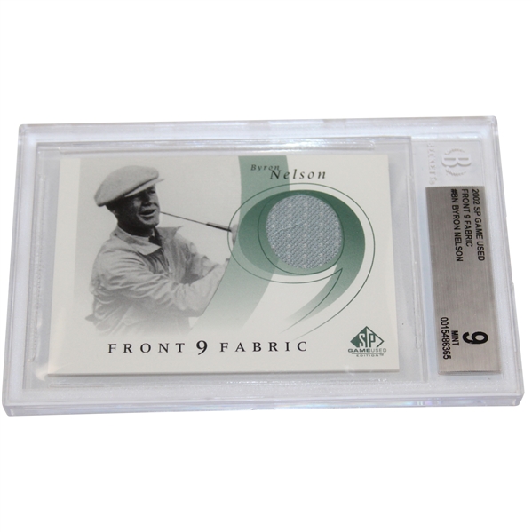 Byron Nelson Front 9 Fabrics Game Used Card Beckett Graded 9 #0015486365