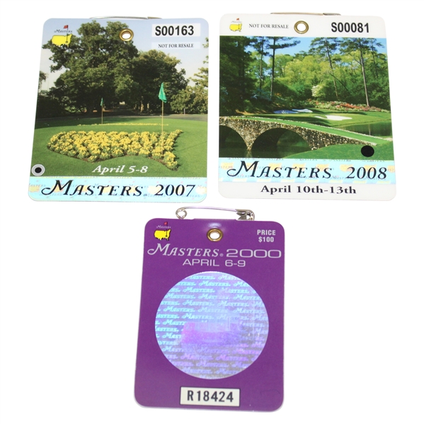 2000, 2007 & 2008 Masters Tournament Series Badges