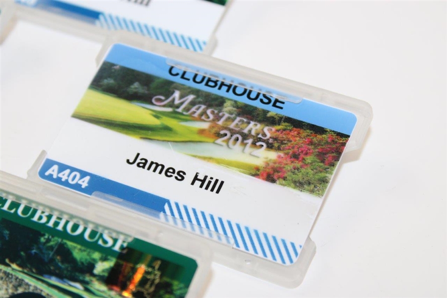 Five (5) Masters Clubhouse Badges - 2007, 2008, 2009, 2011 & 2012