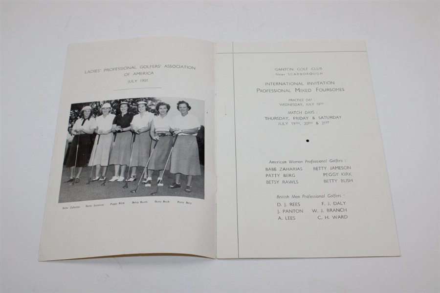 1951 Britain & USA Mixed Foursome Program 