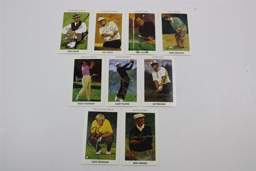 Golfs Greatest Set Signed by 9 inc. Hogan, Nicklaus, Palmer & Sarazen JSA ALOA
