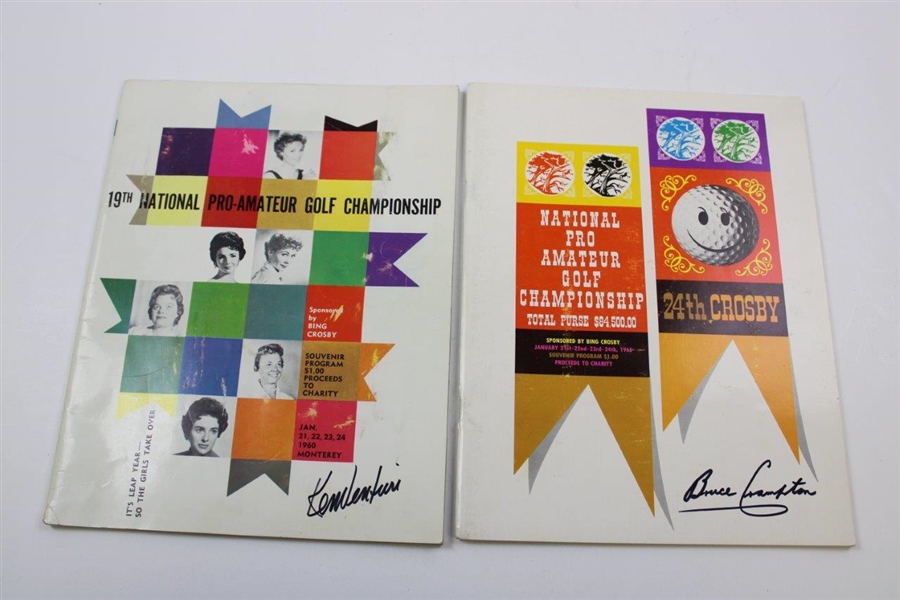 Five (5) Signed by Winner Bing Crosby Programs 1960, 62, 65-66, 68 JSA ALOA