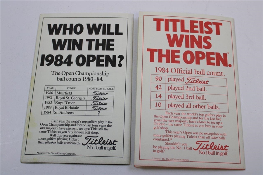 Two (2) Open Championship Programs From Seve Ballesteros Wins - 1979 & 1984
