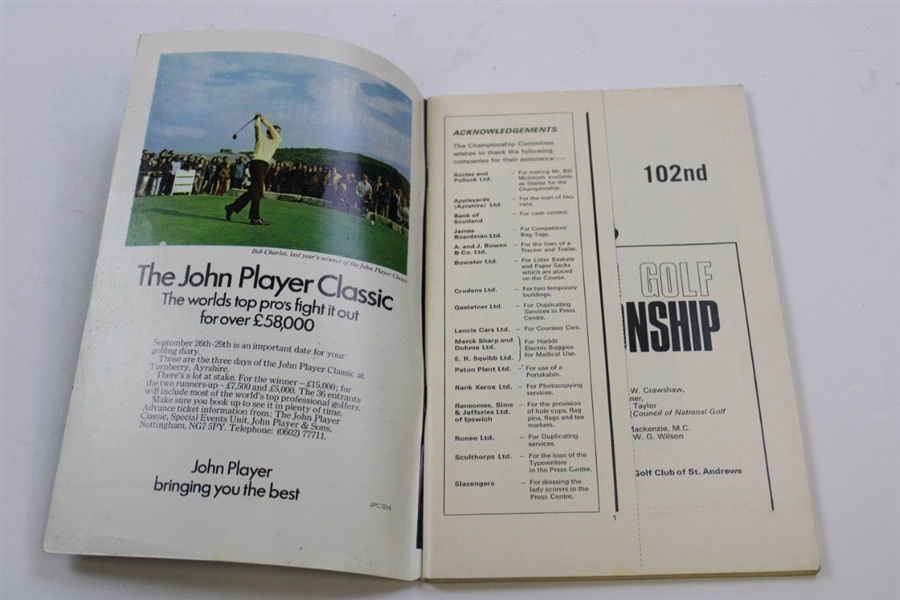 Tom Weiskopf Signed 1973 Open Championship Program JSA ALOA