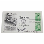 Nicklaus, Watson, Weiskopf & Littler Signed Bobby Jones First Day Cover JSA ALOA