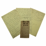 Charles 'Chick' Evans' Mother's Handwritten 5 Pages to Dr. Kennedy w/Clipping - Chick's 1913 US Open Ailment 