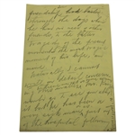 Charles 'Chick' Evans' Mother's Handwritten 5 Pages to Dr. Kennedy w/Clipping - Chick's 1913 US Open Ailment 