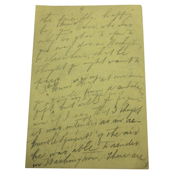 Charles 'Chick' Evans' Mother's Handwritten 5 Pages to Dr. Kennedy w/Clipping - Chick's 1913 US Open Ailment 