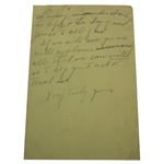 Charles 'Chick' Evans' Mother's Handwritten 5 Pages to Dr. Kennedy w/Clipping - Chick's 1913 US Open Ailment 