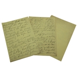 Charles 'Chick' Evans' Mother's Handwritten 5 Pages to Dr. Kennedy w/Clipping - Chick's 1913 US Open Ailment 