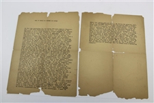 Charles 'Chick' Evans Typed 'How it Feels to Defend My Title' Article - 1921 US Amateur Preview