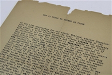 Charles 'Chick' Evans Typed 'How it Feels to Defend My Title' Article - 1921 US Amateur Preview