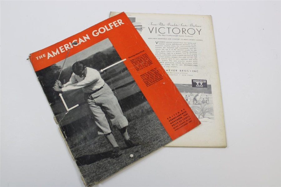 Bobby Jones Nov 1931 American Golfer Magazine Playing A Pitch Shot
