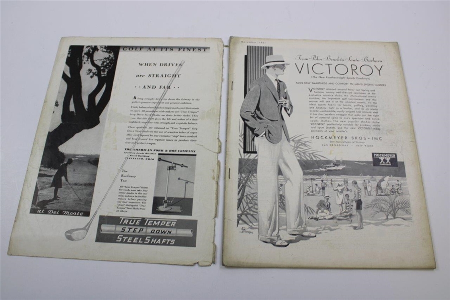 Bobby Jones Nov 1931 American Golfer Magazine Playing A Pitch Shot