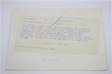 1958 Upi London Bureau Wire Photo Bobby Jones at World Am Team Golf