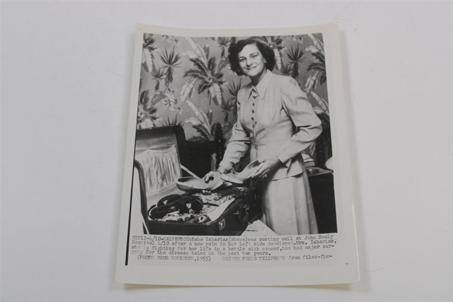 Two (2) Original Babe Didrikson Photos Head & Shoulders & UPI Wire