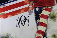 John Daly Signed Snapshots American Flag Pants Photo JSA #UU28274