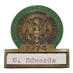 1974 US Open at Winged Foot Contestant Badge - Danny Edwards