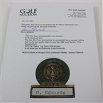 1974 US Open at Winged Foot Contestant Badge - Danny Edwards