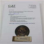 1990 US Open at Medinah CC Contestant Badge - Danny Edwards