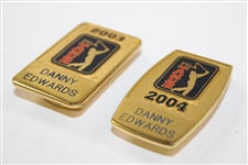 Danny Edwards' Personal 2003 & 2004 PGA Tour Member Money Clips/Badges