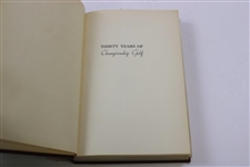 Gene Sarazen Signed 1st Edition 'Thirty Years Of Championship Golf' Book JSA ALOA