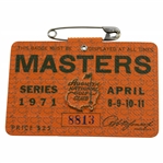 1971 Masters Tournament SERIES Badge #8813