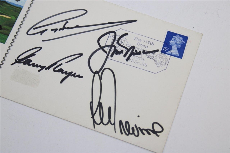 Palmer, Nicklaus, Trevino, Player & Norman Signed 1982 Open Championship Envelope JSA ALOA