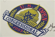 Jack & Gary Nicklaus Signed 1997 US Open at Congressional Screen Flag JSA ALOA