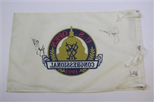 Jack & Gary Nicklaus Signed 1997 US Open at Congressional Screen Flag JSA ALOA