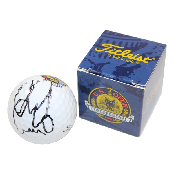Ernie Els Signed 1997 US Open At Congressional Titleist 3 Logo Golf Ball With Box JSA ALOA