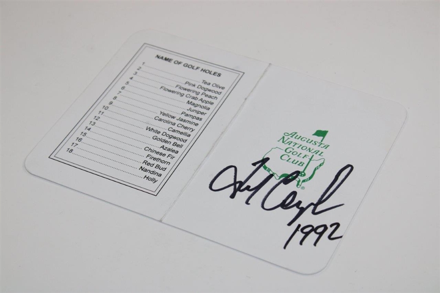 Fred Couples Signed Augusta National Scorecard With 1992 JSA ALOA
