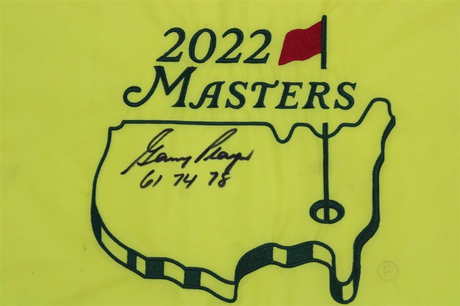 Gary Player Signed 2022 Masters Flag With Years Won PSA# AM10223