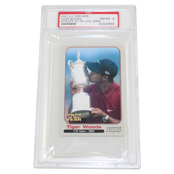 Tiger Woods 2001 S.I. For Kids Athlete Of The Year US Open PSA 8 02429589